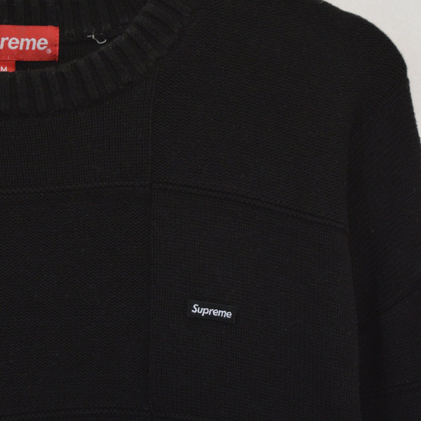 SUPREME TONAL CHECKBOARD SMALL BOX SWEATER (M)
