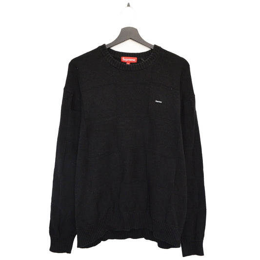 SUPREME TONAL CHECKBOARD SMALL BOX SWEATER (M)