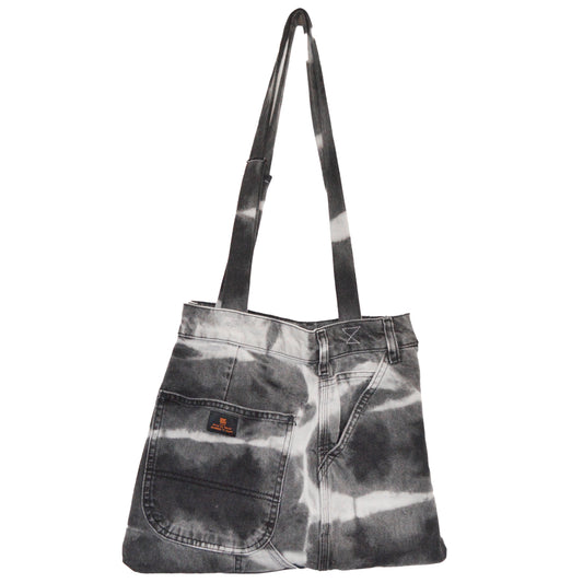 BLEACHED DENIM UPCYCLED TOTE BAG
