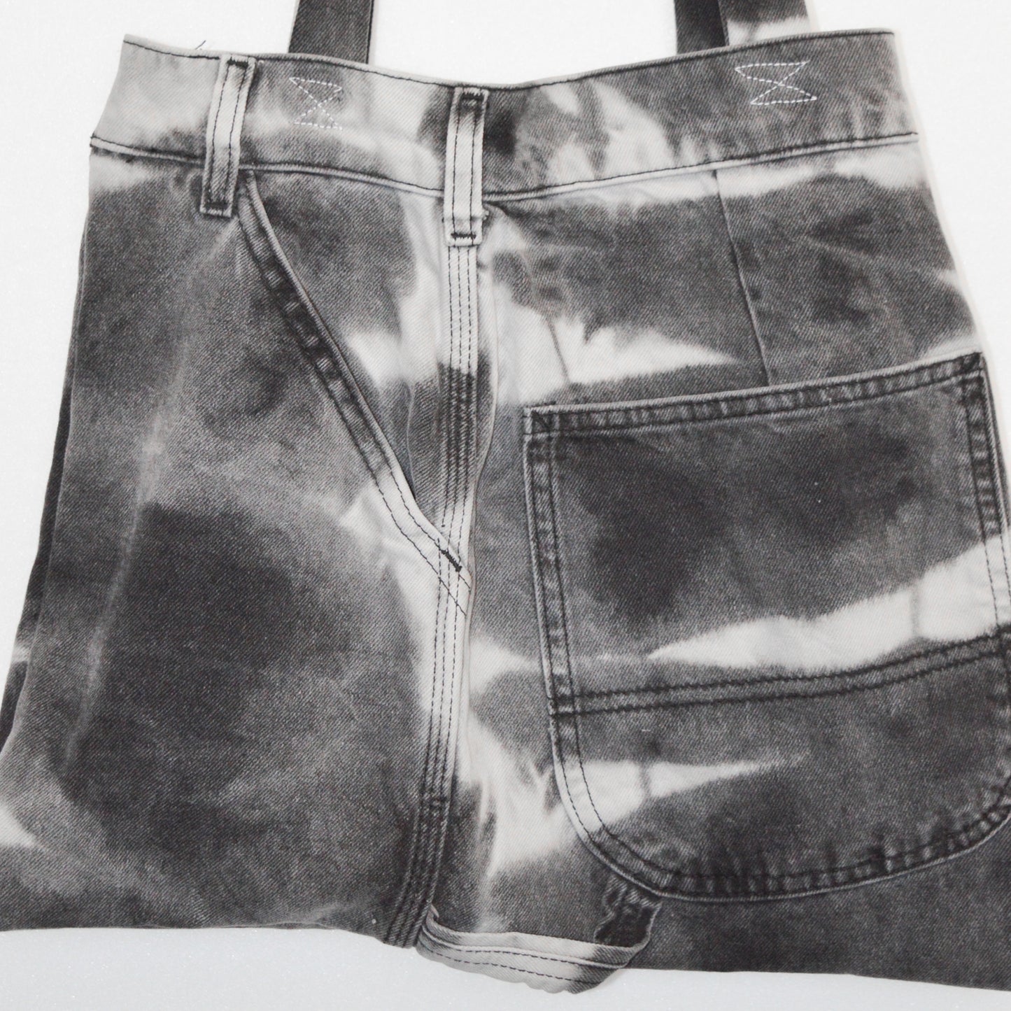 BLEACHED DENIM UPCYCLED TOTE BAG